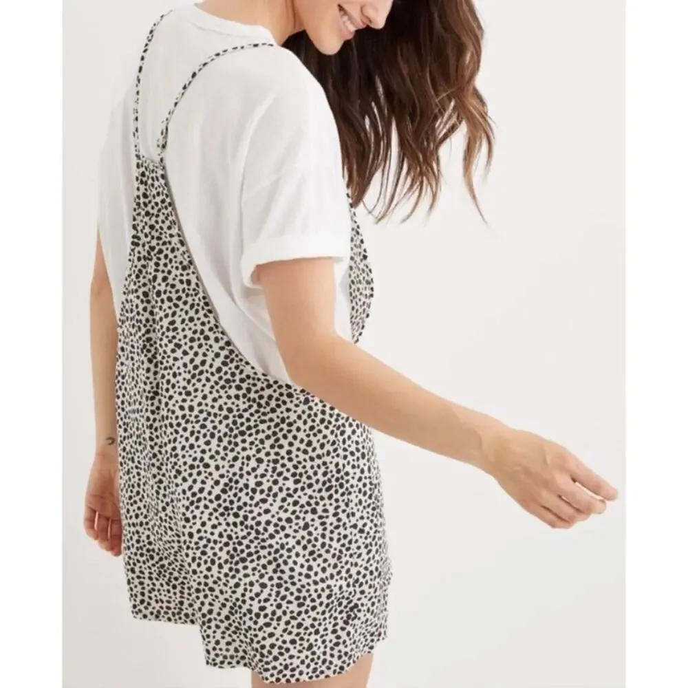 Aerie Bundle Two Pairs Leopard Romper Shortalls Brown and White S - Picture 5 of 9